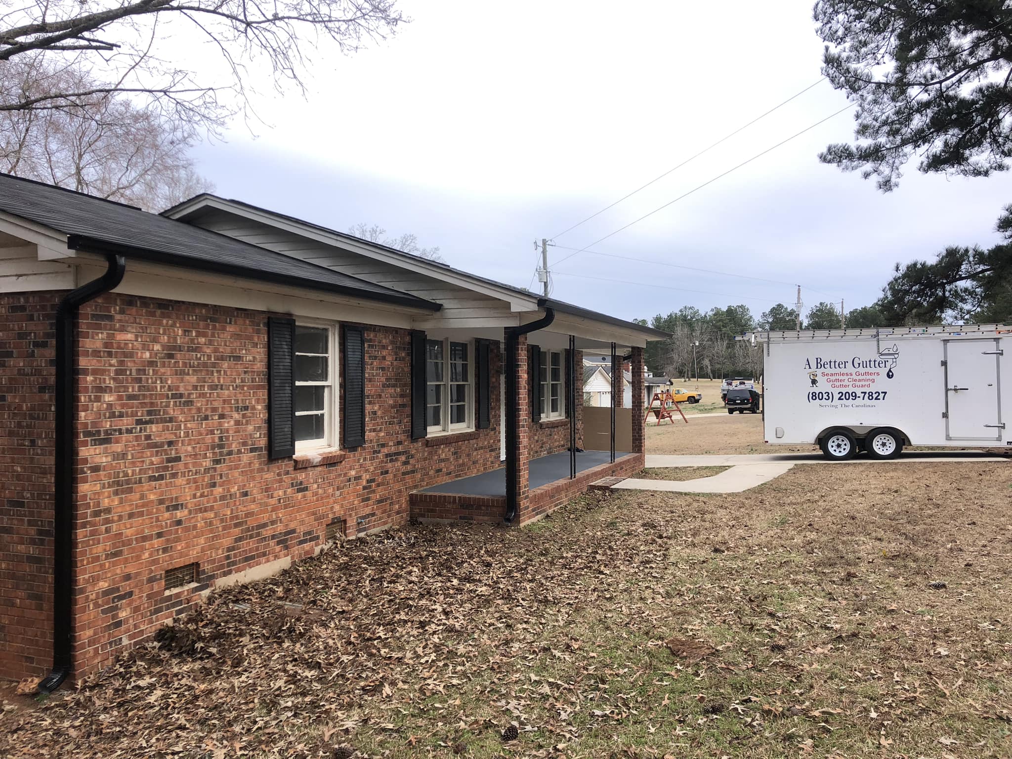 Rock Hill seamless gutter installation job