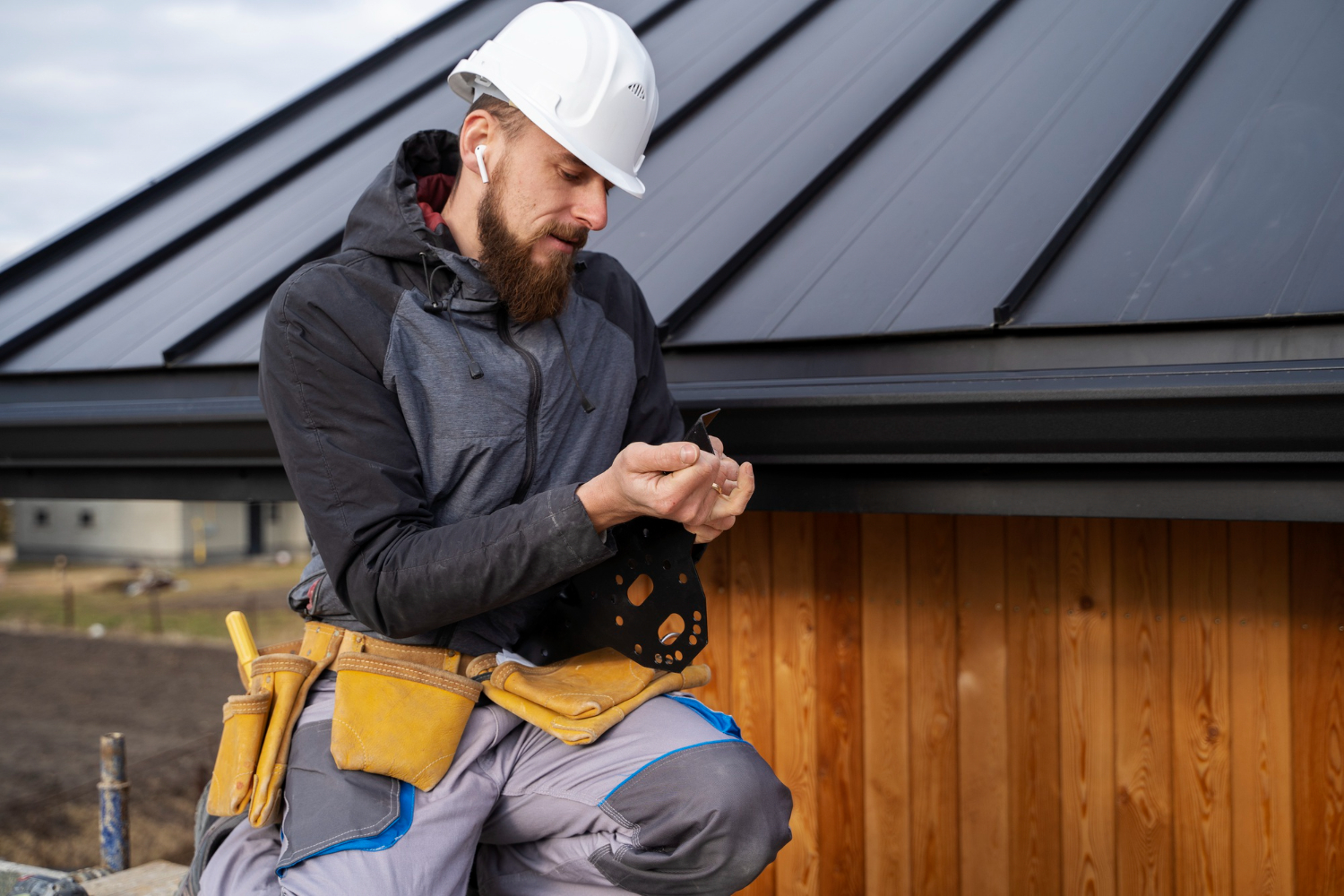 Measuring for a new seamless gutter installation